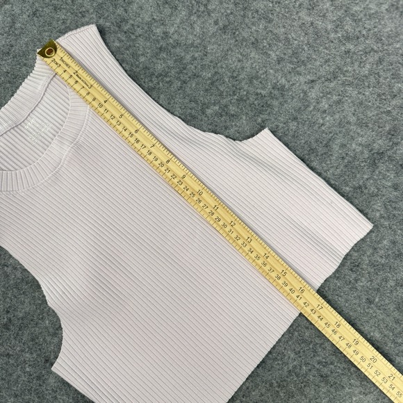 Aerie Ribbed Crop Tank Womens Large Purple Lavender Stretch Sleeveless Shirt - Picture 6 of 6